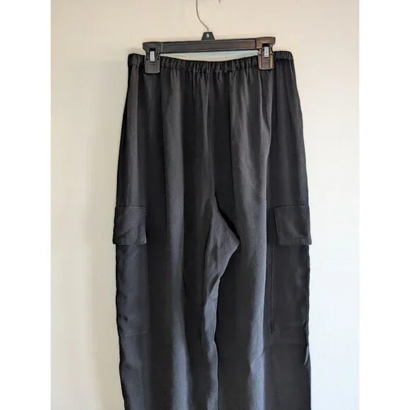 Bailey 44 Cargo Pants Women's Size Small Black Drawstring Flowy Gauzy Chiffon - Picture 6 of 10